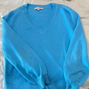 LOFT Women's Vibrant Blue V-Neck Sweater